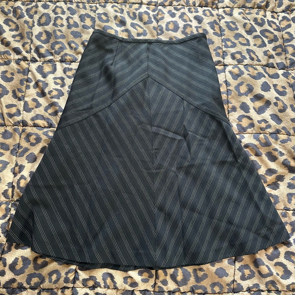 VINTAGE Nine West Black Pinstripe A-Line Skirt